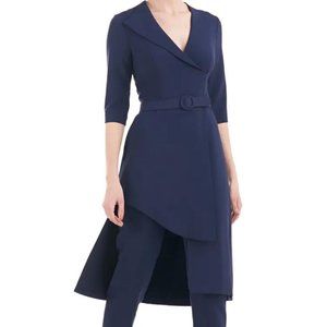 Kay Unger Midnight Blue Kori Midi Romper Dress Less Belt